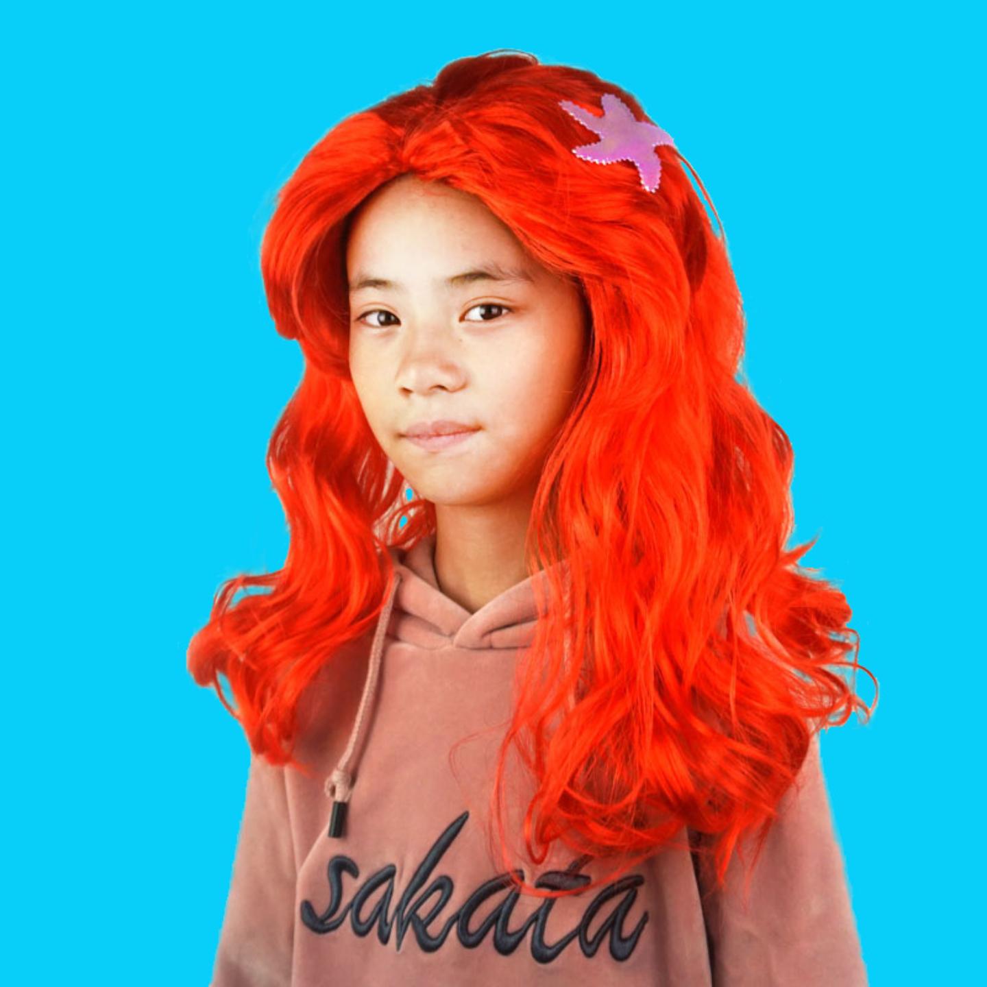 美人鱼装扮假发带海星现货儿童