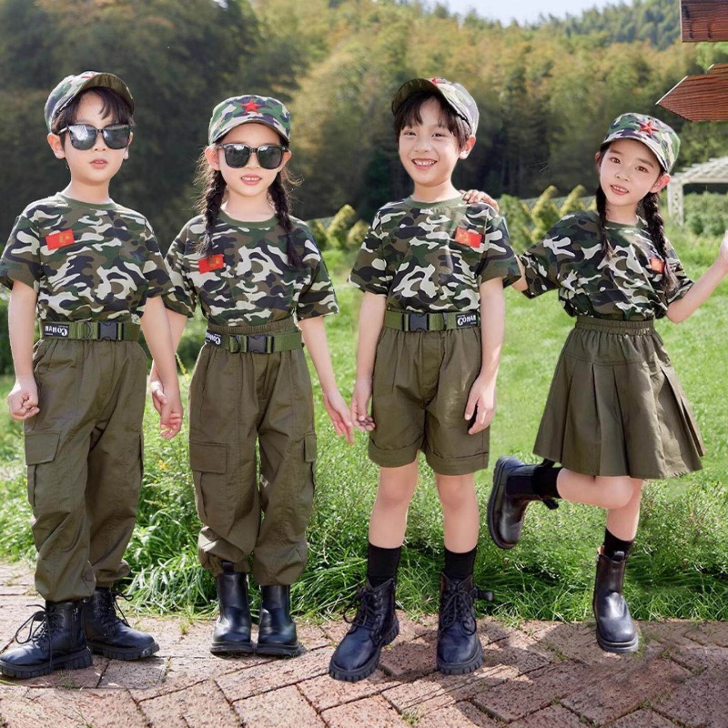 儿童迷彩服夏装迷彩班服幼儿园军训夏令营户外小学生特种兵演出服