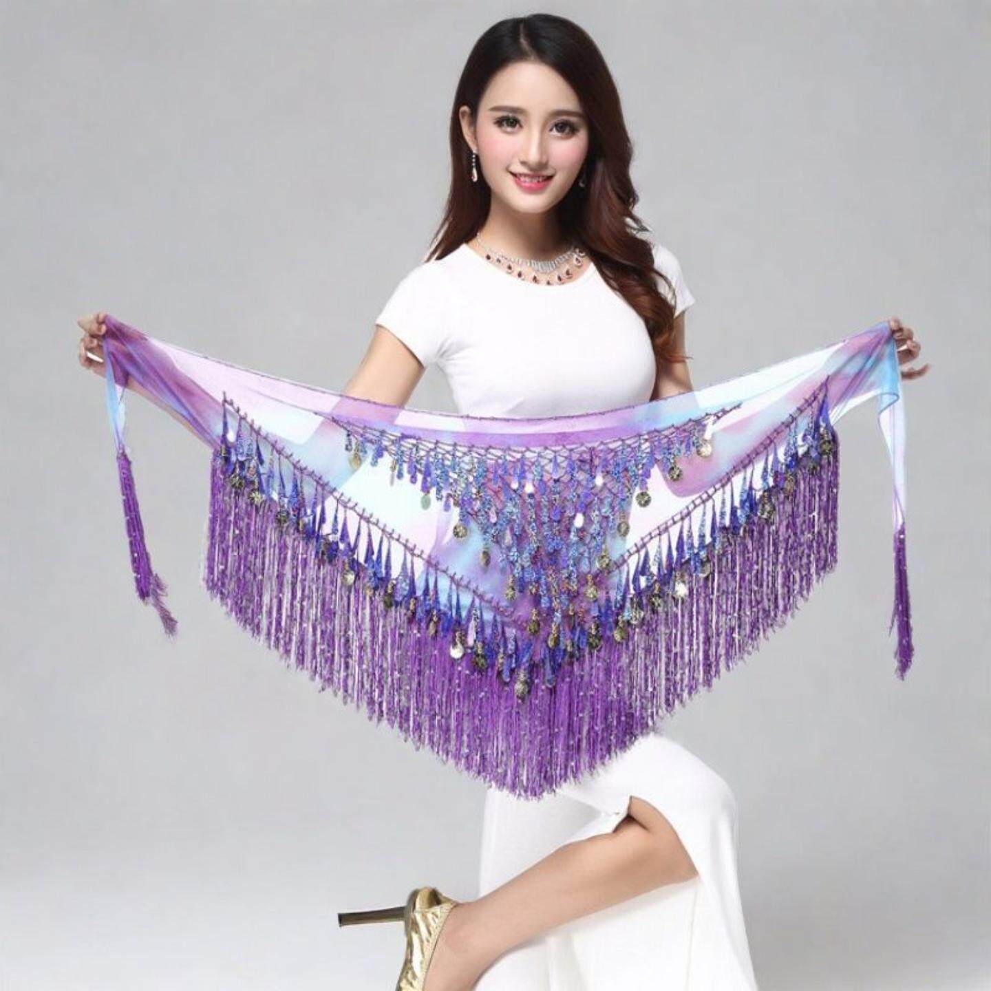 万圣节现货印度舞蹈服闪片流苏
