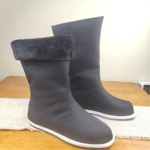 冬天加棉古装古代风cos汉服戏曲男女内增高棉鞋婚鞋官兵道具皂鞋