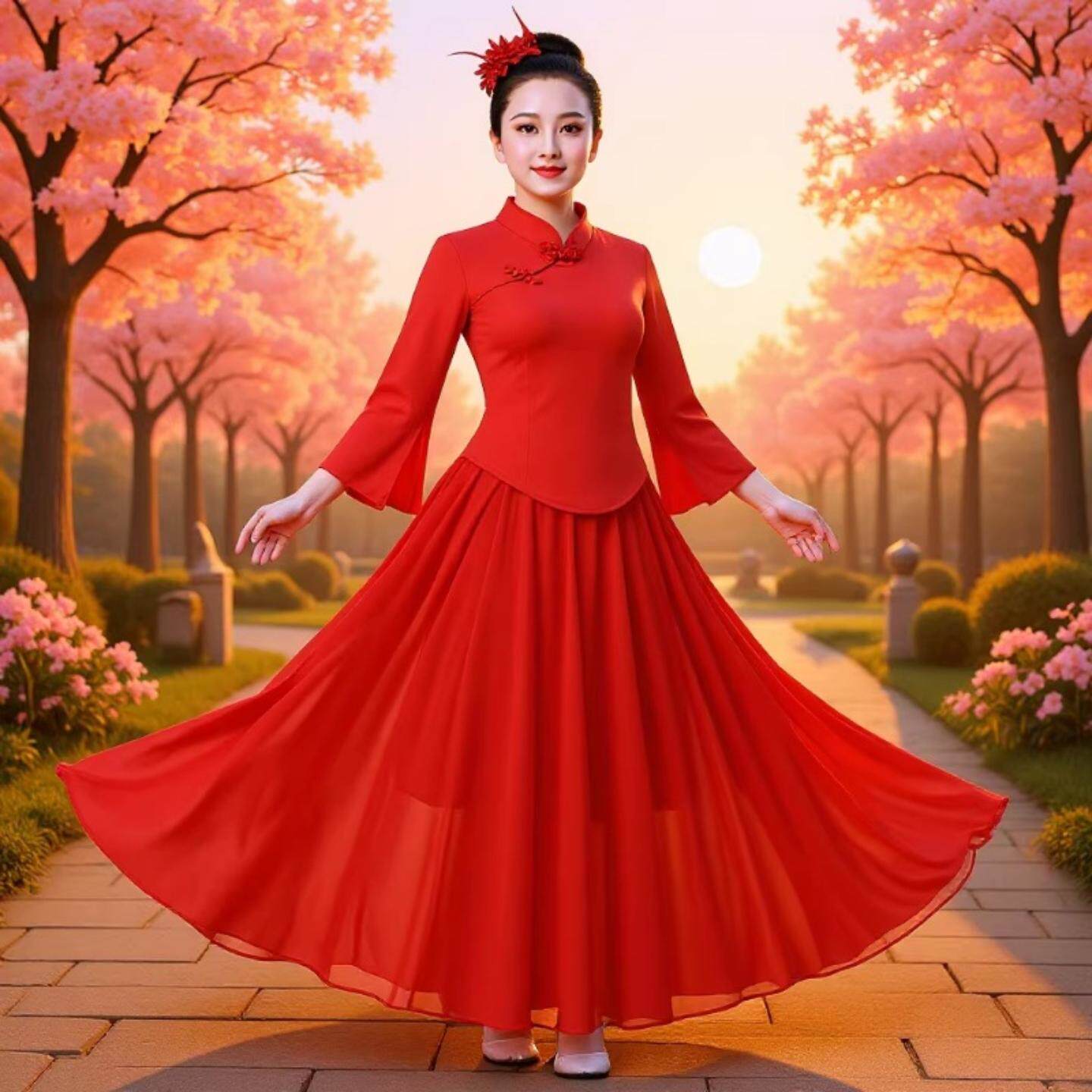 春秋服装女新款套装中老年秧歌服
