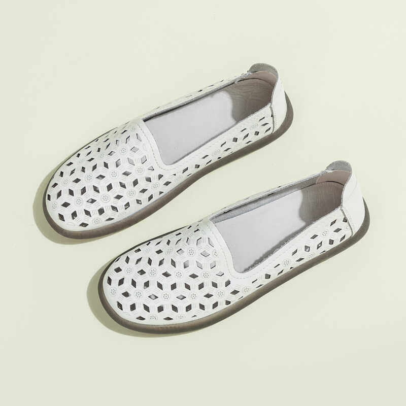 软皮软底妈妈鞋防滑真皮洞洞鞋2024新款夏季女单鞋平底孕妇护士鞋,女鞋,浅口单鞋,淘宝优惠券,粉丝福利购,淘宝优惠卷