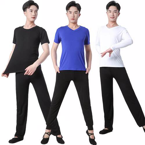 男士舞蹈练功服莫代尔阔腿直筒