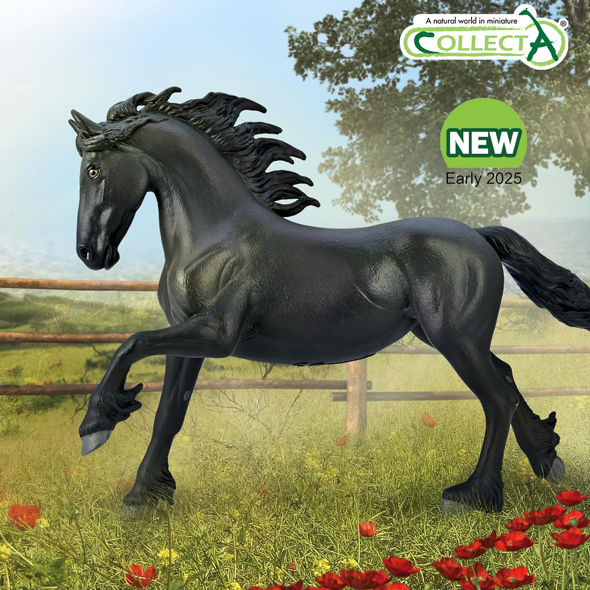 【80032弗里斯母马】2025CollectA仿真动物模型玩具马玩具摆件