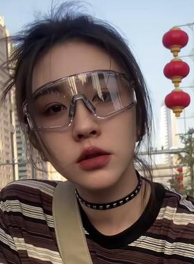 户外大框骑行运动防护眼镜日夜两用骑行变色防紫外线遮阳太阳镜潮