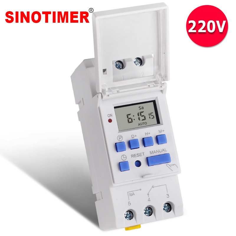 TM615-2可编程定时器 时间开关 节能计时控制导轨安装 220V AC