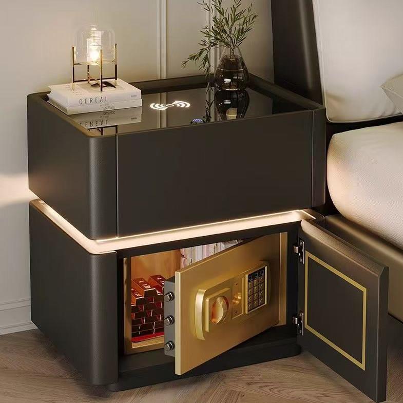 家用多功能智能床头柜保险箱一体简约现代卧室收纳储物柜床头边柜