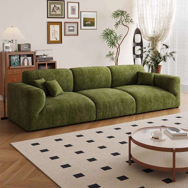 法式复古格兰德沙发客厅三人位小户型直排雪尼尔羽绒花瓣布艺沙发