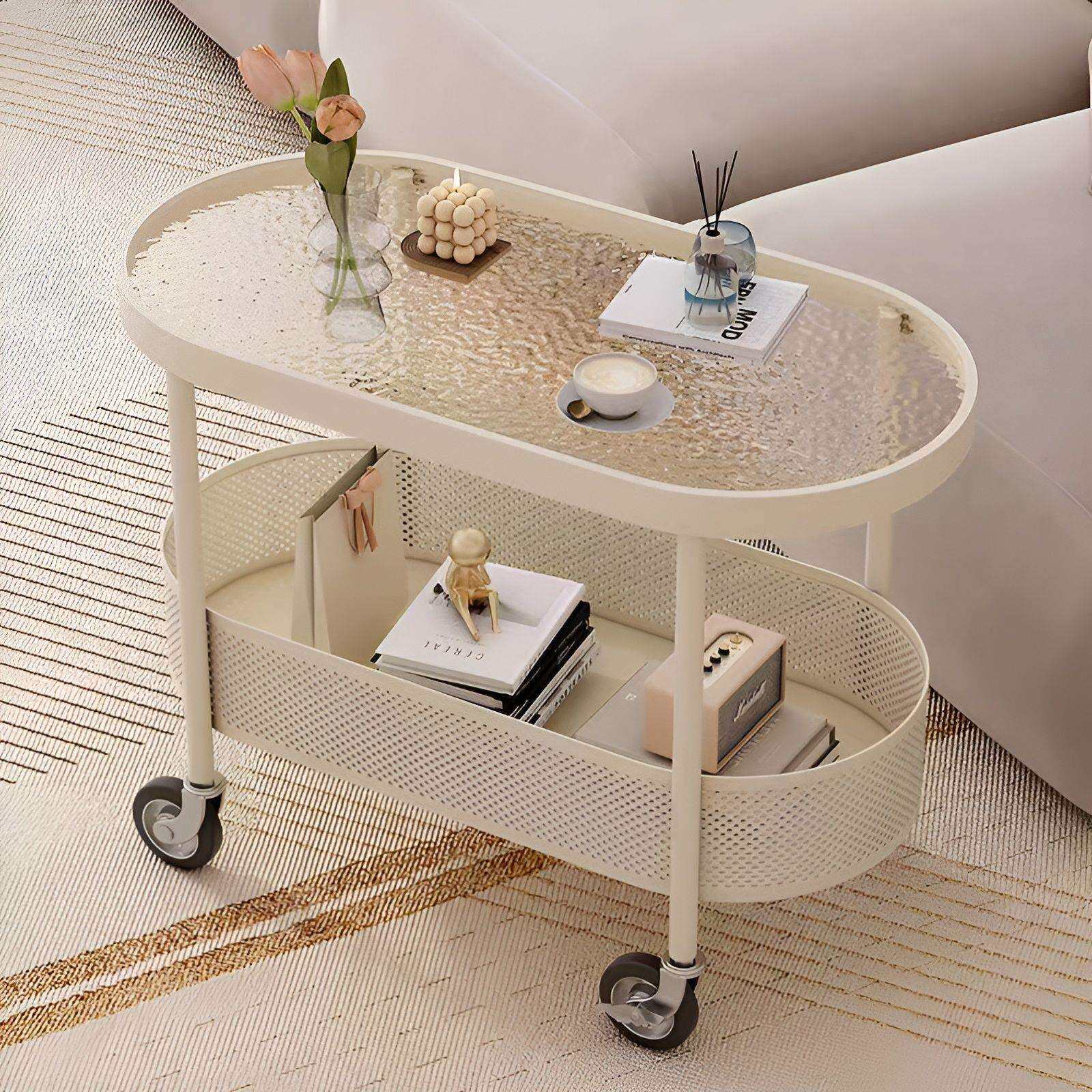 现代简约椭圆茶几客厅小户型边几整装可移动舒适环保E1级钢化玻璃