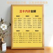 孙子兵法36计创意学习表格图片相框摆件送朋友闺蜜警示牌摆台画框