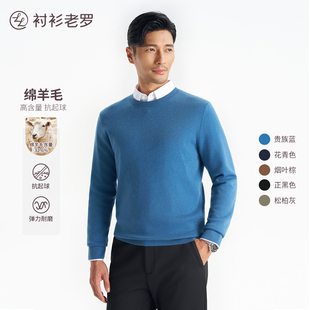 可机洗毛衣男款2024年秋冬羊毛套头圆领针织衫休闲长袖247X0P723L