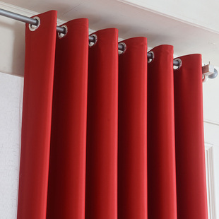 大红色窗帘遮光喜庆婚庆婚房结婚窗帘背景中N国红卧室窗帘布料成