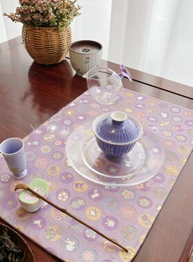 双面加厚茶席/有兔兔 长45K 宽30紫色好梦幻