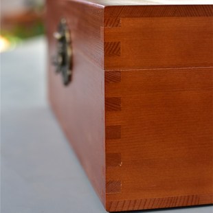 长方形复古木盒子实木收纳盒w带锁木匣子大号族谱盒子定做内衬刻