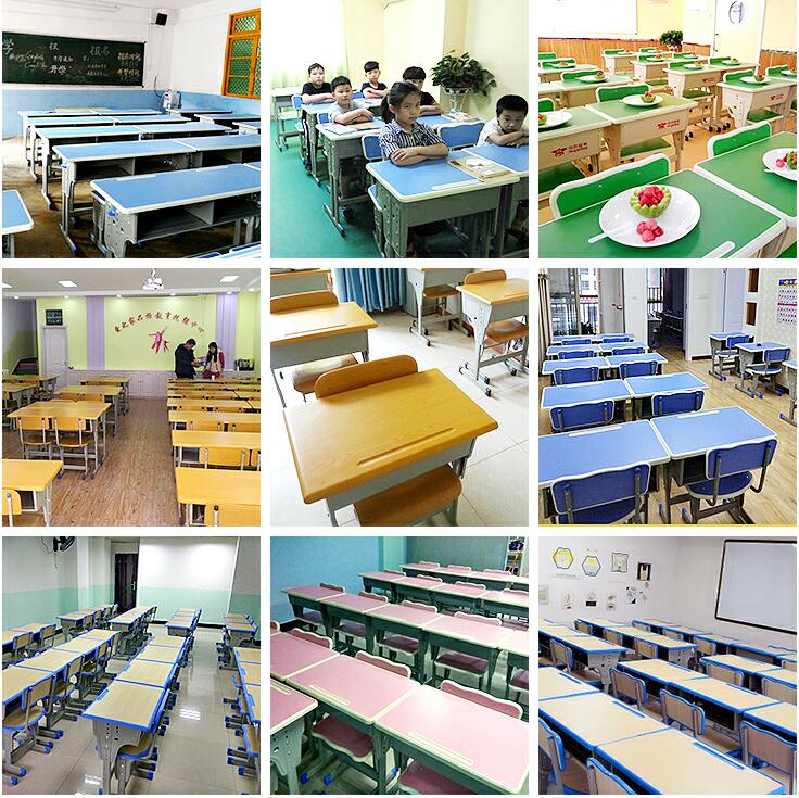 单人双人中小学生学校p儿童课桌椅书桌辅导班学习桌培训桌厂家直