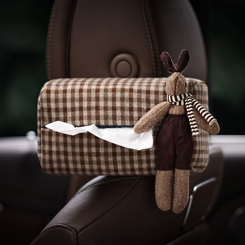 围巾兔汽车纸巾盒车用抽纸盒纸巾包创意I车载挂式纸巾盒车上装饰