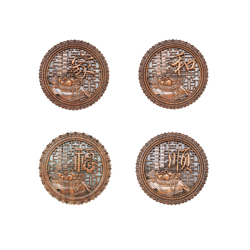 东阳木雕壁挂隔断镂空雕花中式z福字挂件木制室内圆形壁饰实木刻