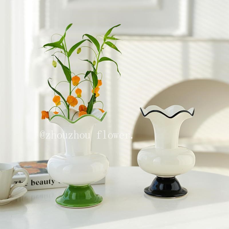 高级感法式芬顿inso风陶瓷花瓶摆件水养插花客厅餐桌装饰花器轻奢