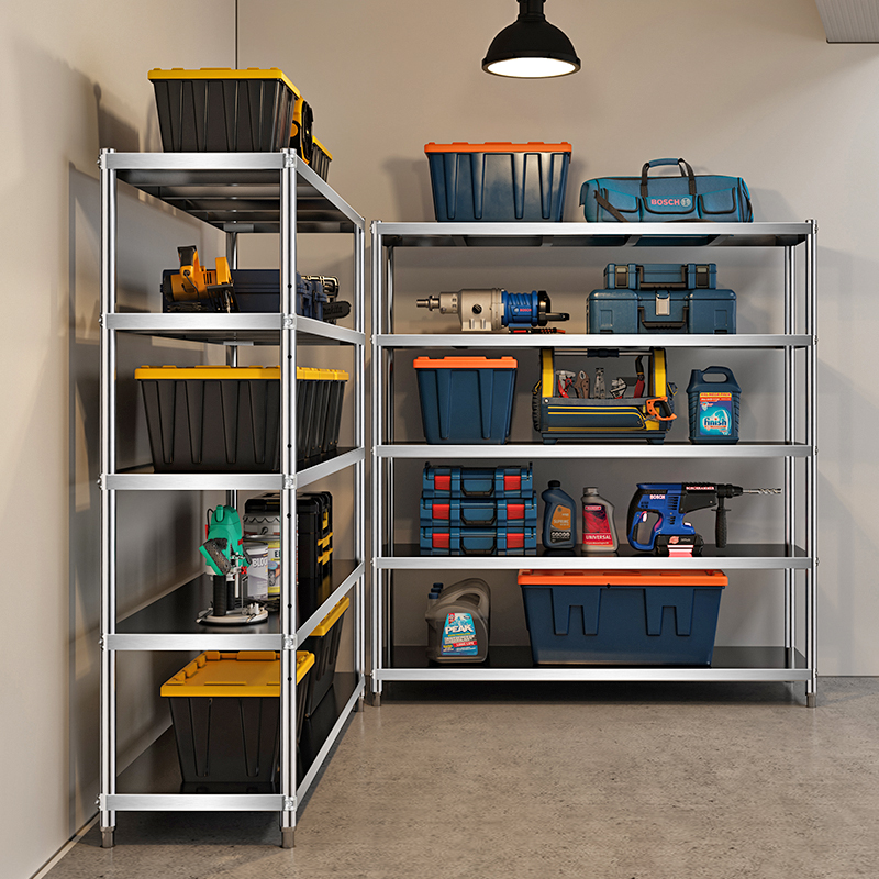 仓储货架5层置物架五层仓库收纳落地多层架子不锈T钢厨房家用4储