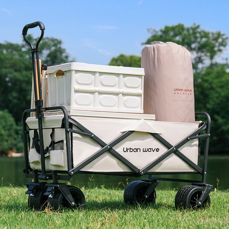 户外野营折叠拉车手推车露营旅行D儿童躺可拖车小营地野餐手推车