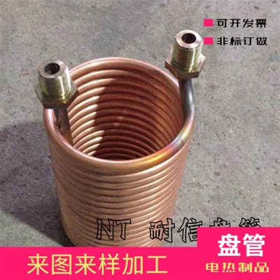 紫铜盘管螺旋弹簧铜管冷却循环管冷凝管道蒸汽冷水T机换热器铜管2