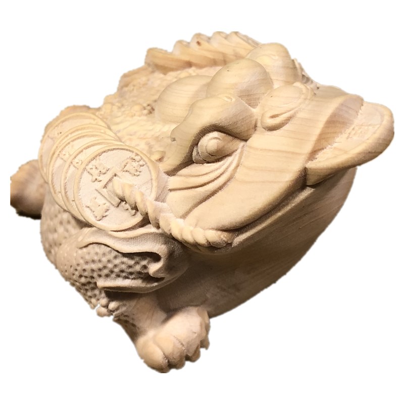 崖柏黄杨b木雕三脚蟾蜍三足金蟾实木质手把件家居送礼茶宠装饰摆