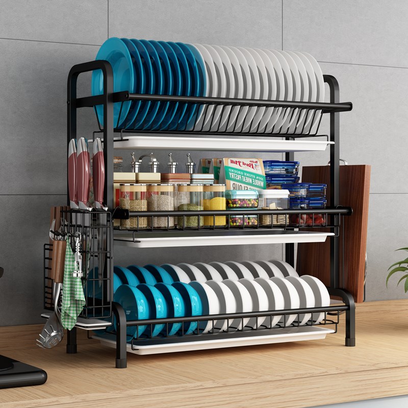 304不锈钢厨房碗架沥水架晾放碗筷沥碗M柜双层用品收纳盒置物架