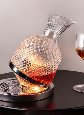 旋转醒酒器不倒翁家用高级感红酒架D摆件轻奢高档餐边柜酒柜装饰