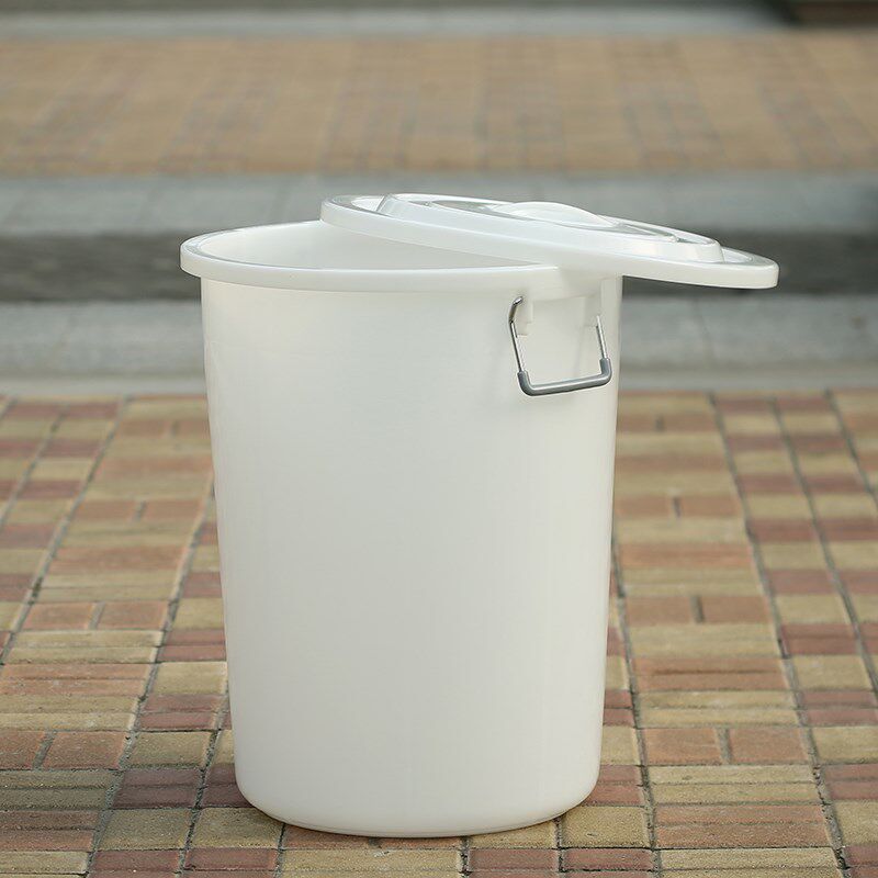 圆形带盖塑料垃圾桶大号食品x桶 大水桶有盖白色工业垃圾桶大白桶