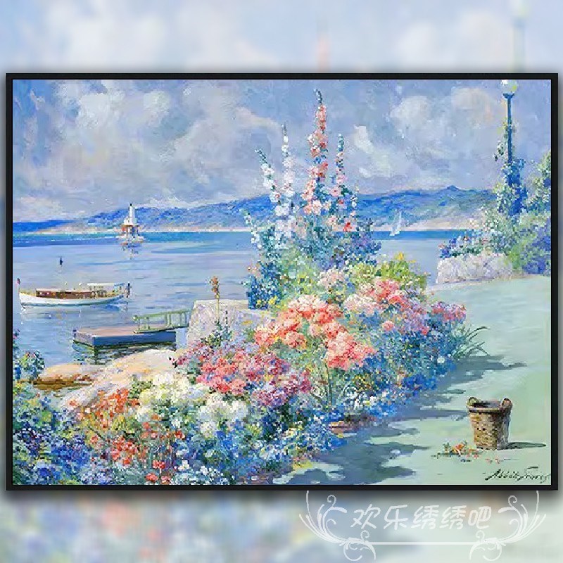 梵高世界名画十字绣2023新款线绣B欧式风景客厅手工diy满绣粘贴画