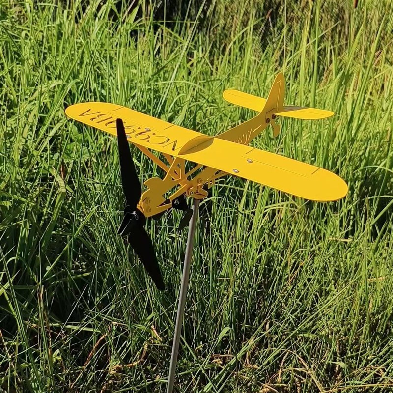 跨境 户外飞机风车 金属飞机花园庭院装饰飞车R摆件金属工艺品铁
