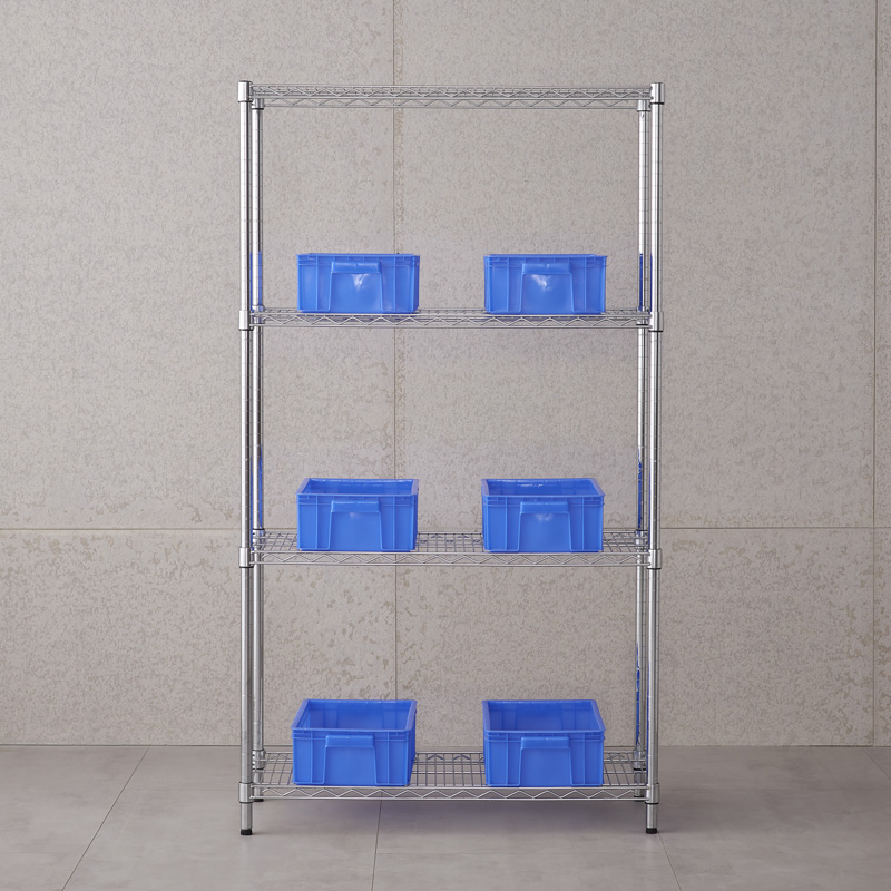 移动货架带轮家用不锈钢置物架仓库防静I电物料架线网镀铬展示架