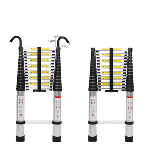 伸缩梯竹j节梯户外工程梯铝合金加粗加厚升降直梯家用阁楼 便携式