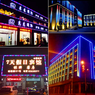 led数码管护栏管七彩户外防水线条灯招牌门头轮廓跑马灯霓虹灯管