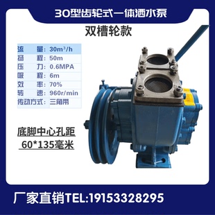 一体水泵高扬程抽水泵 增压泵三轮车洒水泵离合泵三轮车30型齿轮式