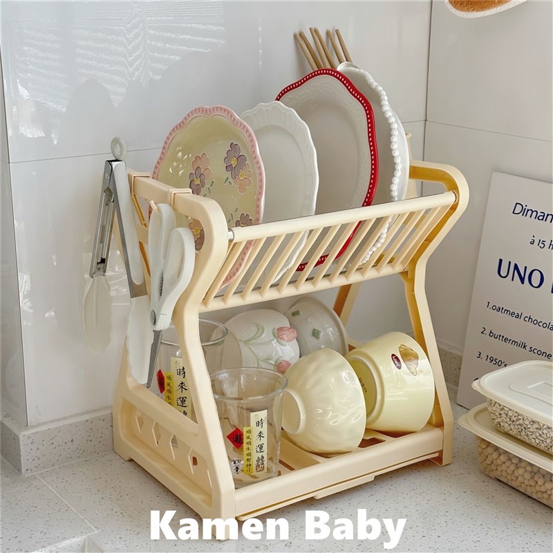 厨房置物架用具晾洗沥水碗架多功能碗柜碟筷盘刀收纳盒双层餐具架