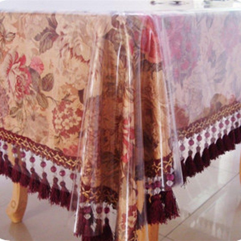 120*160pvc薄款下垂餐桌垫透明塑料软质玻璃台布保护膜 防水免洗,居家布艺,桌布,淘宝优惠券,粉丝福利购,淘宝优惠卷