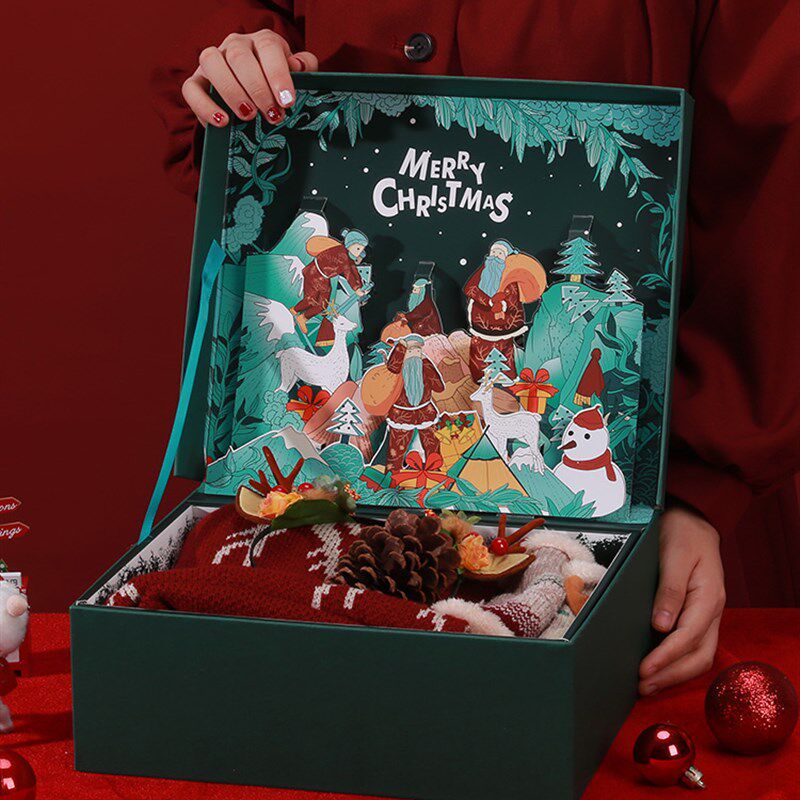 圣诞节礼物盒圣诞礼物包装盒大号礼盒空盒子高级礼品盒平安夜盒子