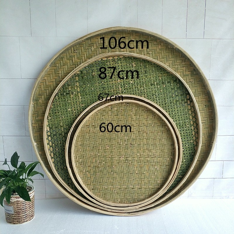 竹编竹制品纯天然竹皮有孔无孔簸箕干货晾晒用品簸箕肠粉专用簸箕,特色手工艺,竹编/竹雕,淘宝优惠券,粉丝福利购,淘宝优惠卷