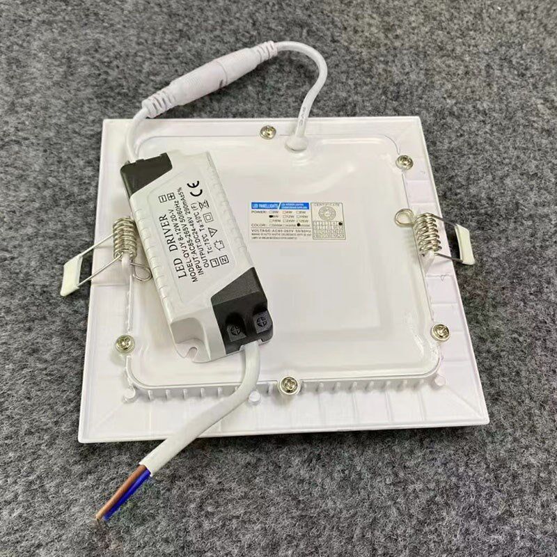 正方形筒灯超薄led天花灯面板灯吊顶孔灯厨房灯具嵌入式15w格栅灯