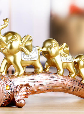 招财大象摆件客厅电视酒柜创意玄关家居装饰品茶几办公室书架桌面