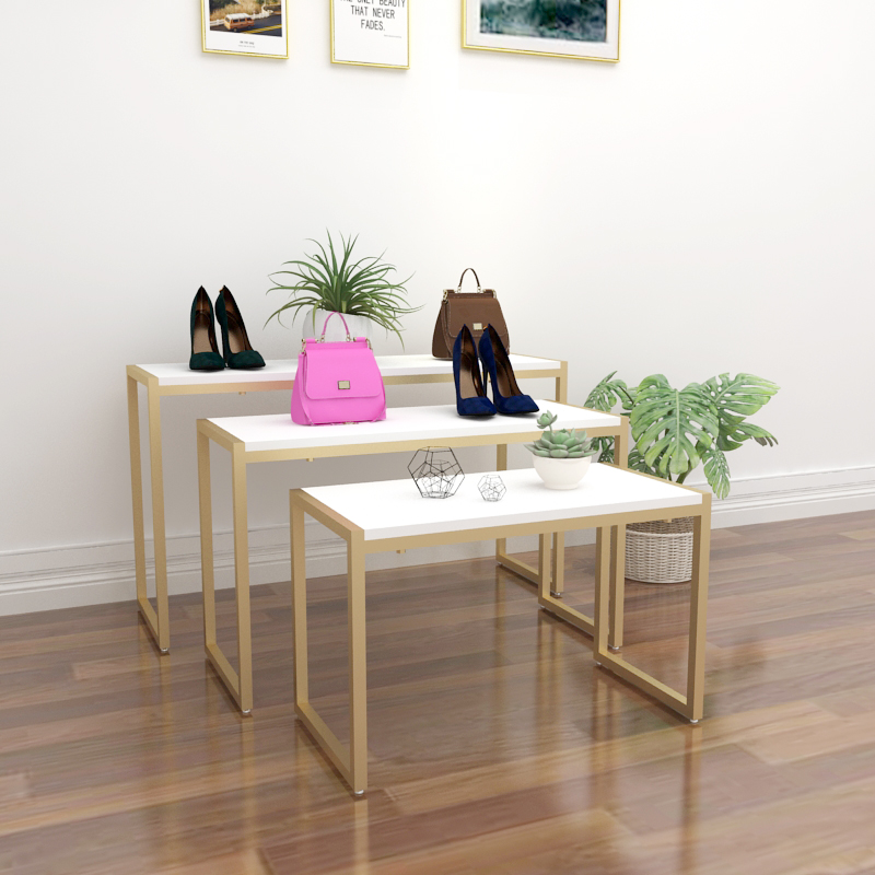 服装店展示架包架创意复古服装店鞋帽流水台橱窗设计摆设置物柜架