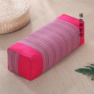 纯棉老粗布荞麦壳加高加大方枕头古式保健单人护颈椎加大方枕