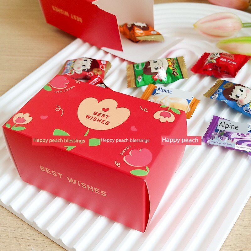 可爱小花婚礼糖果盒,快乐蛋和红枣空盒子,一个月大的纪念品,多功