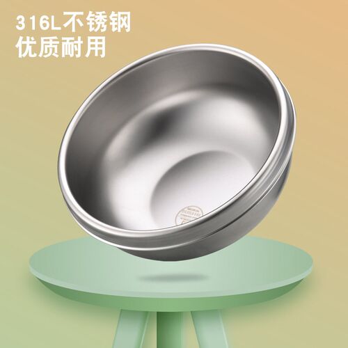 婴儿辅食碗注水保温碗儿童防摔防烫不锈钢吃饭勺子专用碗吸盘餐具