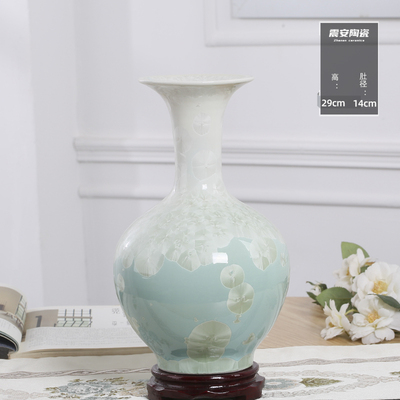 景德镇陶瓷结晶釉花瓶插花家居电视柜摆件客厅装饰品博古架工艺品