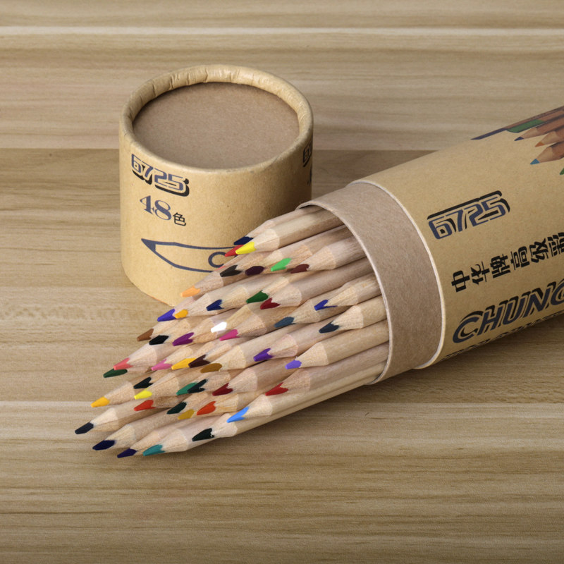 中华6725原木彩色铅笔12/36/48色桶装 儿童画画涂色彩铅油性彩笔,文具电教/文化用品/商务用品,彩铅,淘宝优惠券,粉丝福利购,淘宝优惠卷