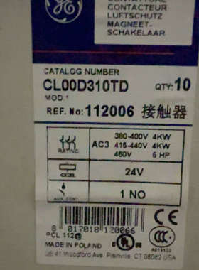 GE通用电气接触器 CL00D310TD议价