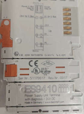 BECKHOFF ES9110电压供电终端，料号100085议价