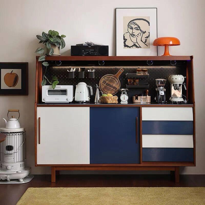 中古实木复古餐边茶水柜